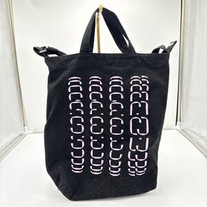 Baggu Black Duck Bag Canvas Tote Pink Graphic HTF Purse Quality Shoulder Heavy